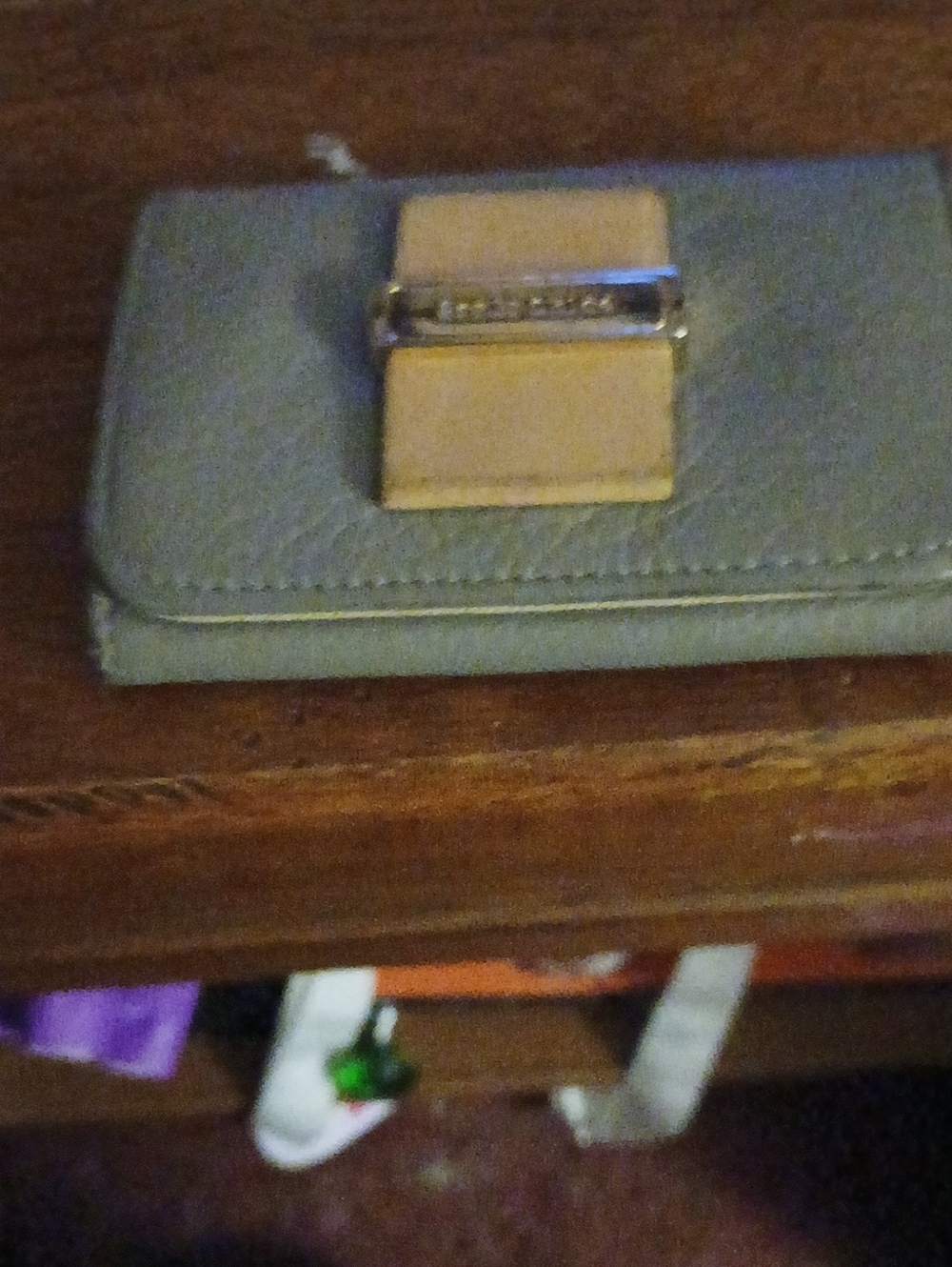 OSee By Chloe Leather Key Holder with Tan Accent and Gold Plaque